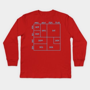 German Grammar (Articles) - Square Edition Kids Long Sleeve T-Shirt